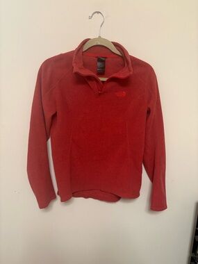 The North Face Women's TKA 100 Glacier 1/4 Zip Polartec Fleece - XS - Coral Red
